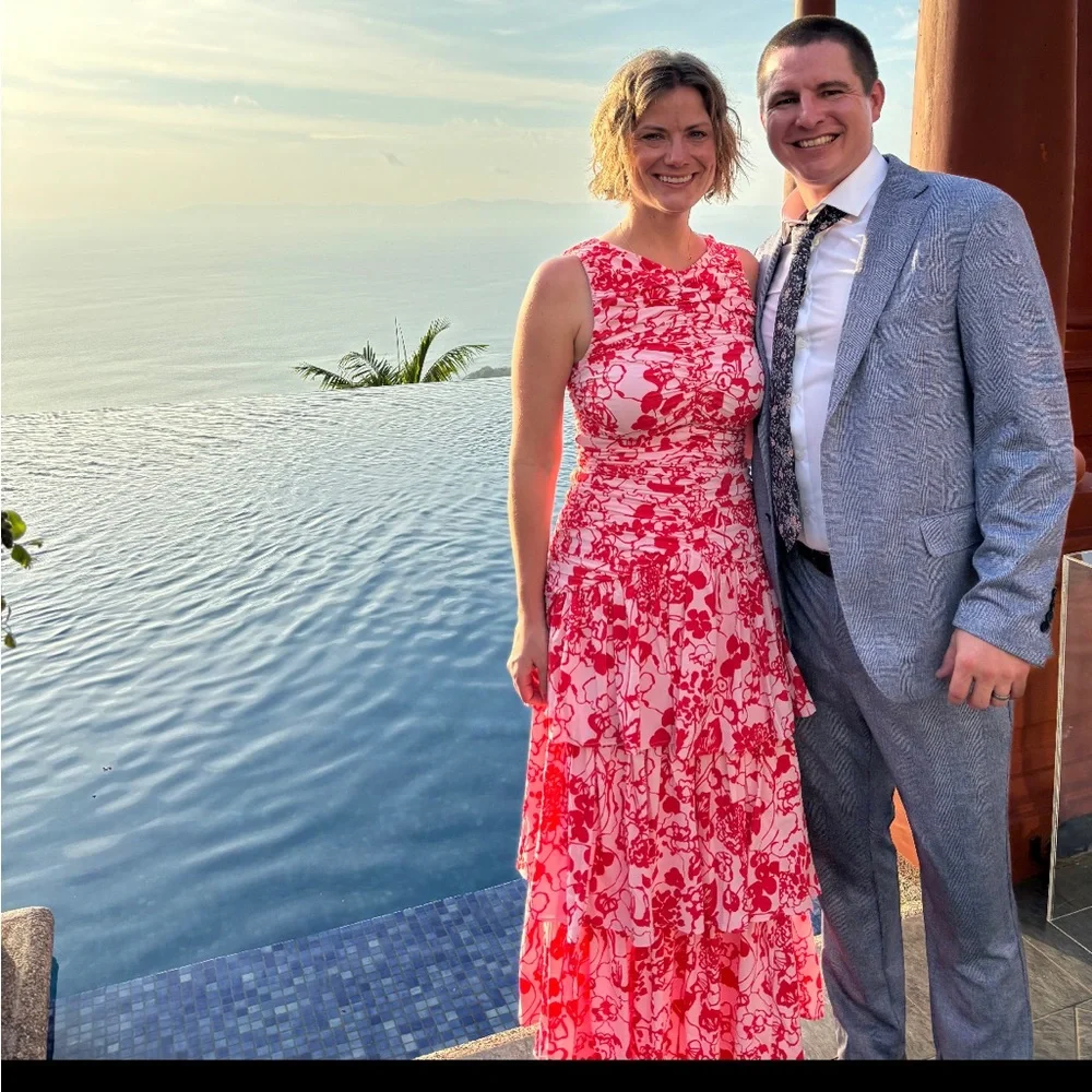 Abercrombie & Fitch Red Floral Maxi Dress